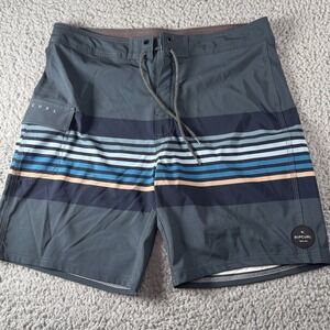 Rip Curl Laydays Lineup Boardshorts Swim Surf  Shorts Washed Blue Stripes Sz‎ 20